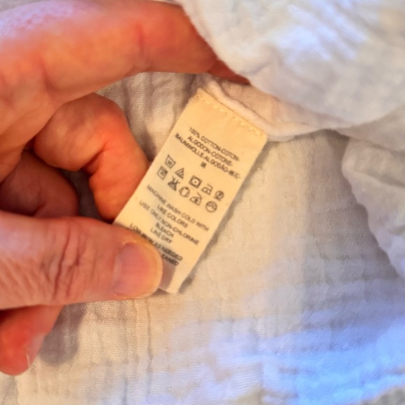 FREE PEOPLE White Cotton Gauze Textured Blouse Boho Top - Picture 10 of 12